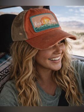Judith March “Road Trippin” Trucker Hat | Distressed Snapback Cap